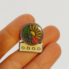 Insigna O.D.O.D., metal, 2x1.8cm, colectie, vintage