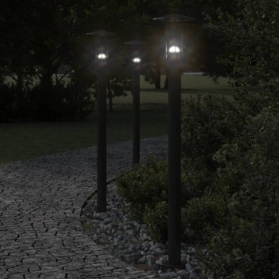 Lampă exterioară de podea, negru, 100 cm, oțel inoxidabil foto