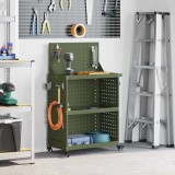 Cumpara ieftin Cărucior pentru unelte cu raft Olivengr&oslash;nn 65 x 35 x 111 cm
