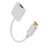 CABLU video GEMBIRD, adaptor DisplayPort (T) la VGA (M), 10cm,rezolutie maxima Full HD, alb