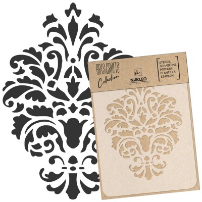 Reutilizabil Șablon - Craft - Scrapbooking // ORNAMENT DAMASC #2 - A4 (21x30cm) foto