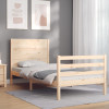 VidaXL Cadru de pat cu tăblie single mic, lemn masiv