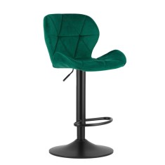 Scaun de bucatarie/bar, Artool, West, rotativ, catifea, verde si negru, 46x48.5x90-111 cm