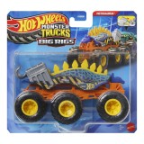 Hot wheels monster truck big rigs masinuta metalica cu 6 roti motosaurus scara 1 la 64