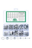 Set de 510 bucăți piulițe hexagonale și rondelle plate M2-M6: 255 piulițe autofixante, 255 rondelle, piulițe de oprire, piulițe de siguranță
