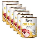 Conservă Brit Pat&eacute; &amp;amp; carne de pui 6 x 800 g