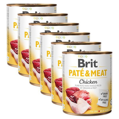 Conservă Brit Pat&amp;eacute; &amp;amp;amp; carne de pui 6 x 800 g foto