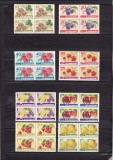 ROMANIA 1963 LP 568 FRUCTELE IZVOR DE SANATATE BLOCURI DE 4 TIMBRE MNH, Nestampilat