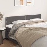 Cumpara ieftin Tăblii de pat, 2 buc, gri, 80x5x78/88 cm, piele ecologică