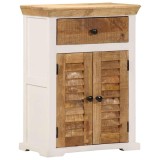 VidaXL Dulap, alb și maro, 55x30x73 cm, lemn masiv mango brut 4009374