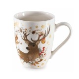Cana Craciun portelan multicolor in cutie cadou RC &Oslash; 8 cm x 10,5 H, 300 ml