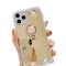 Husa silicon oglinda , inel si pietricele Iphone 12 , Auriu