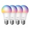 Set 4 becuri smart Wi-Fi, RGB, intensitate ajustabila, 2700-6500K, 806 lm, E27 - TP-Link Tapo TapoL530E(4-pack)
