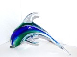 Superbă statuetă Murano, cristal sommerso, suflată și modelată manual - Delfin - design Carlo Nason, V. Nason &amp;C Murano Venezia