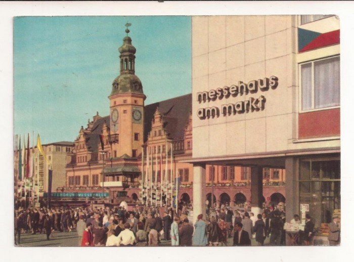 FA62-Carte Postala- GERMANIA - Leipzig, Messehaus am Markt , circulata 1965