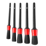 Set 5 Perii Curatare Auto JESWO, Moi, Rosu/Negru, Interior/Exterior, Antistatic