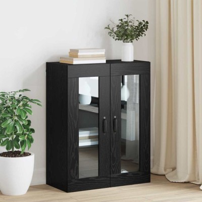 vidaXL Dulap de perete suspendat Negru 69.5 x 34 x 90 cm Lemn compozit foto