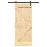 VidaXL Ușă glisantă cu set de feronerie 85x210 cm, lemn masiv de pin