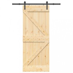 vidaXL Ușă glisantă cu set de feronerie 85x210 cm, lemn masiv de pin