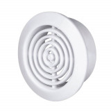 Set 4 Grile de Aerisire Karro, 45/52 mm, Plastic Alb, Set Grile Rotunde Ventilatie, Rama de Ventilare, Grila cu Plasa de Aerisire, Grile Rotunde de Ae