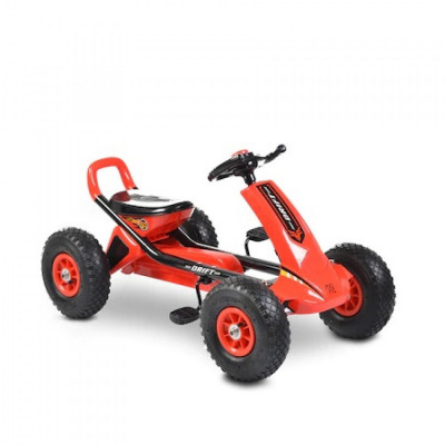 Kart cu pedale pentru copii Drift Moni roti plastic Rosu foto