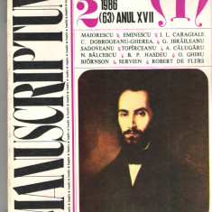 Manuscriptum 2/1986/(63) Anul XVII - revista culturala