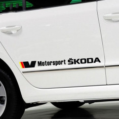 Sticker auto lateral SKODA V (set 2 buc.) foto