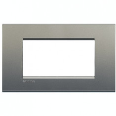 Placa ornament ,4 module, gri, living light, BTICINO