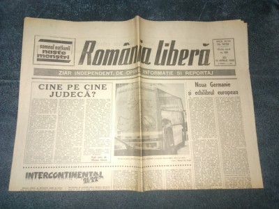ZIARUL ROMANIA LIBERA 19 APRILIE 1990 foto