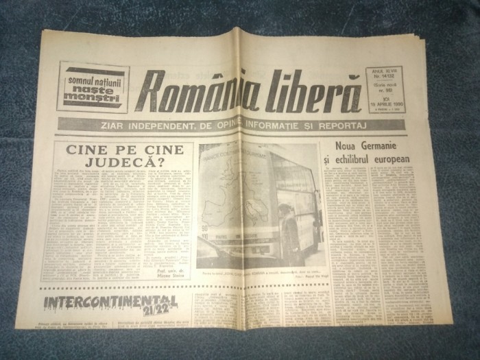 ZIARUL ROMANIA LIBERA 19 APRILIE 1990