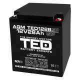 Acumulator AGM VRLA 12V 28A dimensiuni speciale 165mm x 125mm x h 175mm M6 TED Battery Expert Holland TED003430 (1) SafetyGuard Surveillance