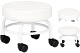 Scaun de coafor cosmetic pentru pedichiură pentru salon de salon rotund hocker alb