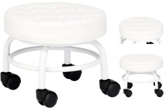 Scaun de coafor cosmetic pentru pedichiură pentru salon de salon rotund hocker alb