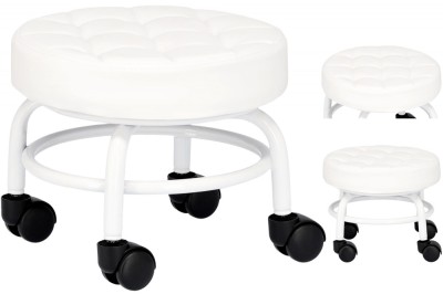 Scaun de coafor cosmetic pentru pedichiură pentru salon de salon rotund hocker alb foto