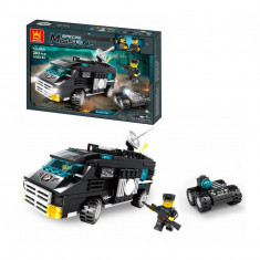 Set de construit din blocuri lego, model masina de politie SWAT din 203 piese