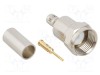 Conector F mufă tată drept 75&Omega; crimpat PTFE aurit AMPHENOL RF