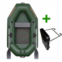 Barcă Kolibri K-220T verde - podea cu lamele + suport motor