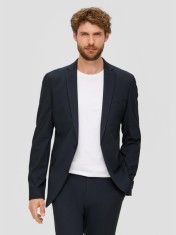 s.Oliver BLACK LABEL Sacou elegant barbati cu croiala Regular Fit, Bleumarin, 46 foto