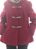 Mantou vintage evazat de stofa rosie femei mas.EURO 44, US 12, Rosu, Poliester