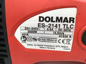 Drujba Electrica Dolmar ES-2141 TLC Fabricatie 2016 ,, Noua", 2000-2300,  36-40, 31-40, Makita | Okazii.ro