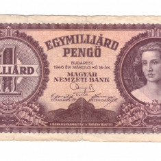 Bancnota Ungaria 1000000000 pengo 18 martie 1946, circulata, stare foarte buna