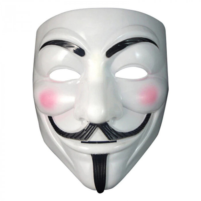 Masca IdeallStore&reg;, Anonymous Vendetta, plastic, marime universala, alba