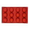 Forma Silicon pentru ciocolata, bomboane, prajituri, TopBazar, 12 semisfere, 28 x 17 cm, Maro