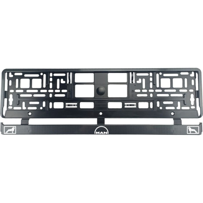 Set 2 bucati, suport numar inmatriculare Carbon, MAN