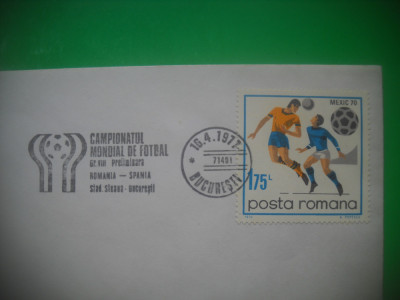 HOPCT PLIC 3920 BIS- CAMPIONATUL MONDIAL DE FOTBAL ROMANIA-SPANIA 1977 foto