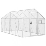 Cumpara ieftin Voliera de pasari, argintiu, 1,79x4x1,85 m, aluminiu
