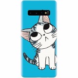 Husa silicon pentru Samsung Galaxy S10, Cat Lovely Cartoon