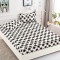 Husa de pat cu elastic alba cu stele negre 180x200cm D028