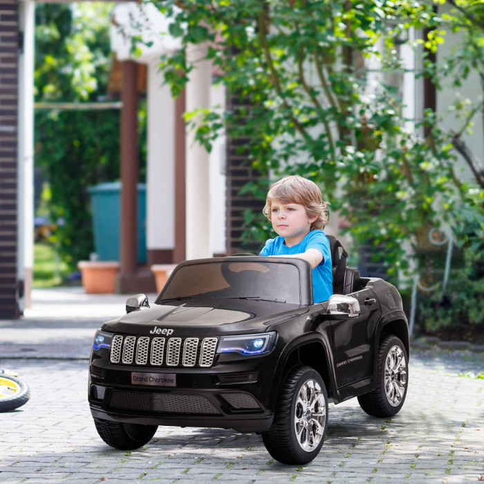 HOMCOM Jeep pentru Copii Electric Conducere Manuala si cu Telecomanda Viteza 0-3 km/h