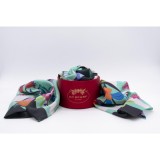 Cumpara ieftin Eșarfă Mătase Naturală Multicolora, 165x40 cm, Imprimeu Floral, Made in Italy